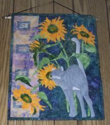 #6-878 Cat and sunflowers wall hanging