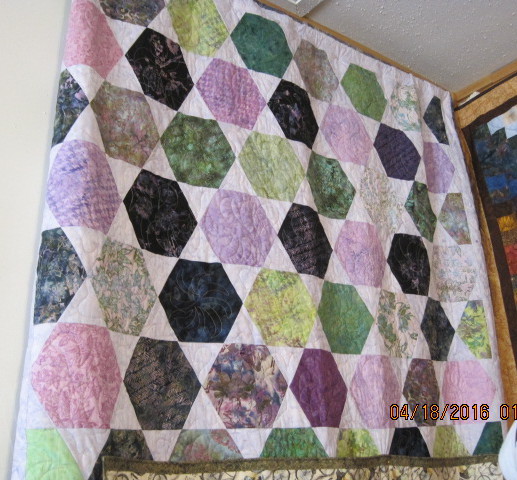 Hexagons quilt #6-1266
