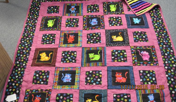 Happy Cats quilt #6-1301