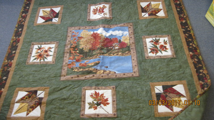 Maple Island panel quilt #6-1304