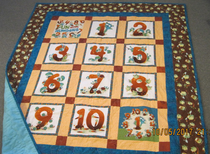 Number Book panel quilt #6-1333