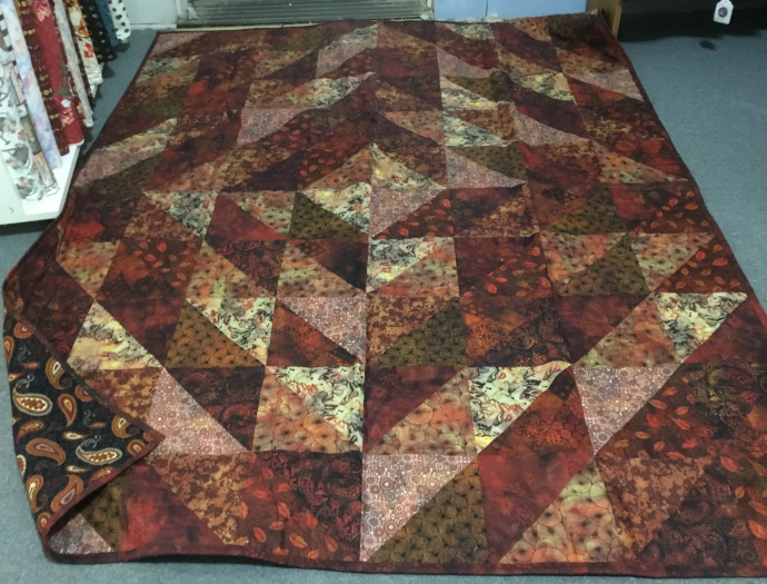 earthtoned Diagonal Organics quilt
