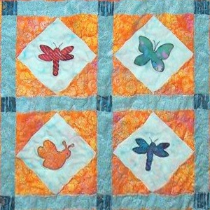 A quilt made with the Go Cutter.