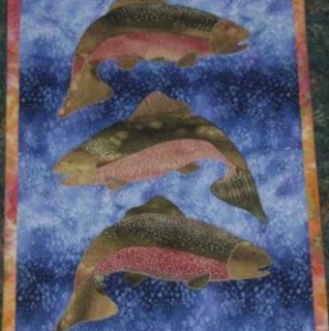 A raw edge applique wall hanging.