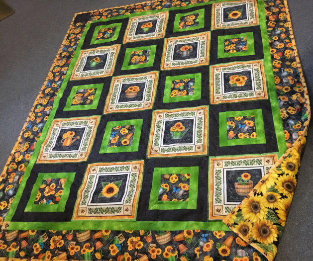 Sunflowers quilt #6-1577