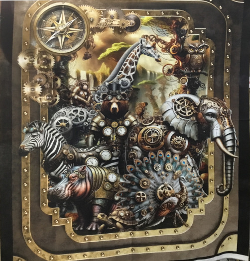 Steam Punk motif fabric at Diana's